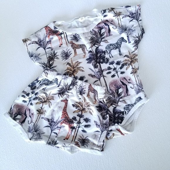 Other - 5/$23 2 Piece Baby Size 70 (6-12 Months) Bodysuit & Shorts Set Animal